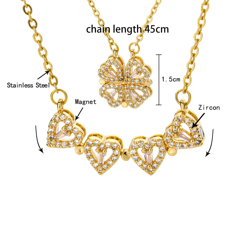 Luxury Four-Leaf Clover Pendant Necklace