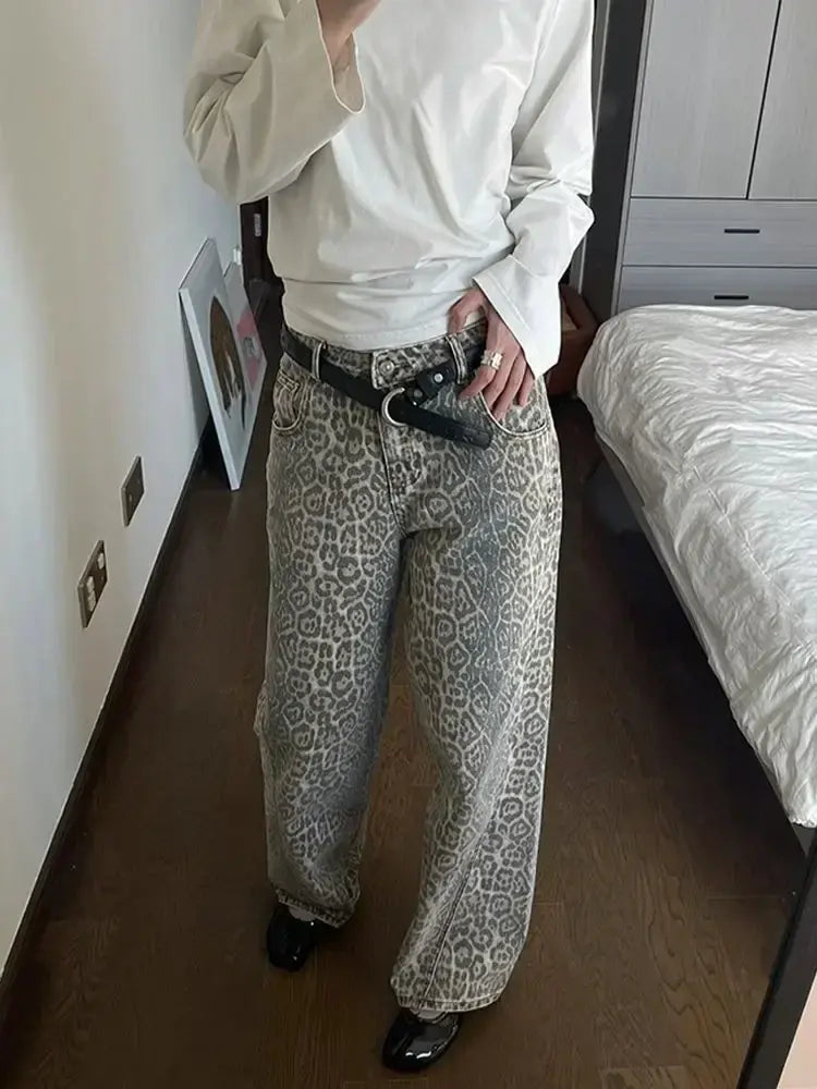 Women's Vintage Leopard Jeans
