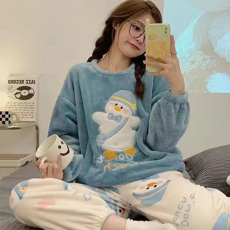 women's Winter Pajamas Set Pullover