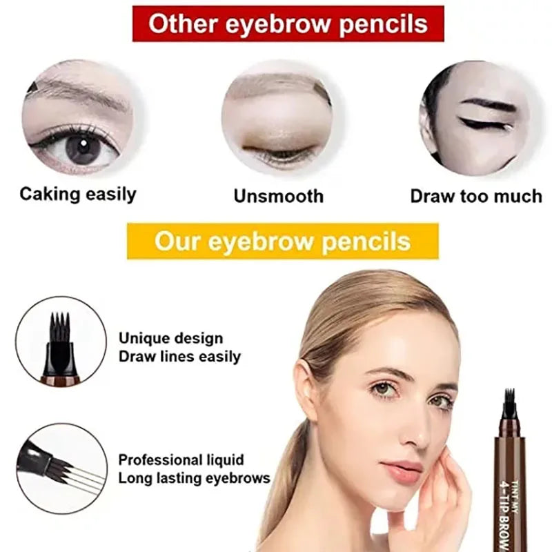 "5 Colors Microblading Eyebrow Pen Waterproof Liquid