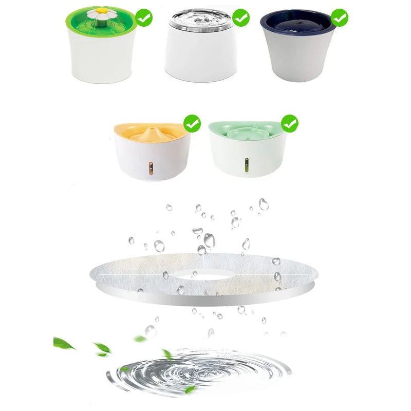 6/8PCS Activated Carbon Filter For Catit Automatic 15cm Pet Drinking Fountain Filter Kitten Water Drinking Fountain Pet Filter