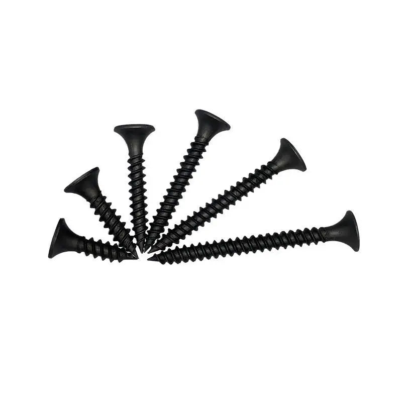 50Pcs M3.5 High-Strength Screw Drywall Screw Self-Tapping Screw Woodworking Lengthened Hardened Black Plasterboard Cross Screw