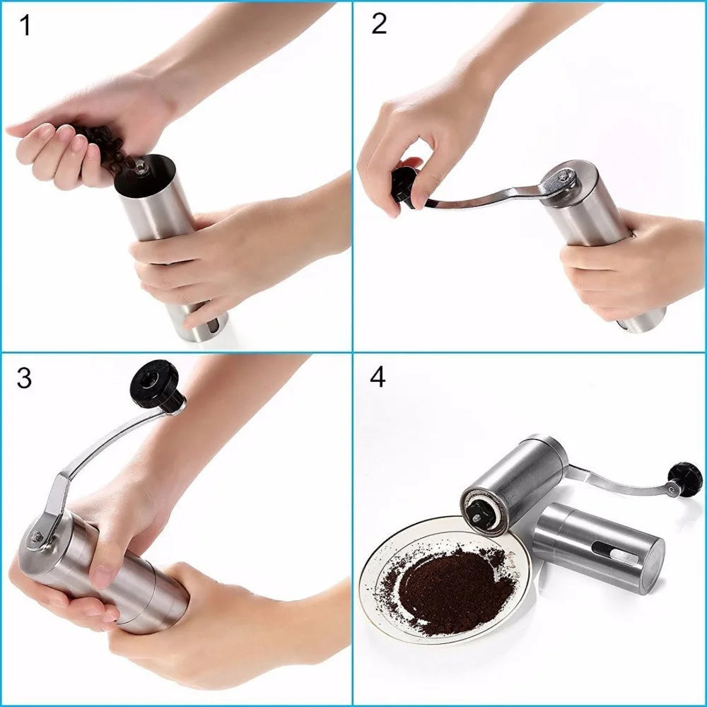 Manual Coffee Grinder with Conical Core Stainless Steel Portable Grinder Hand made Portable Coffee Mill Coffee Accessories