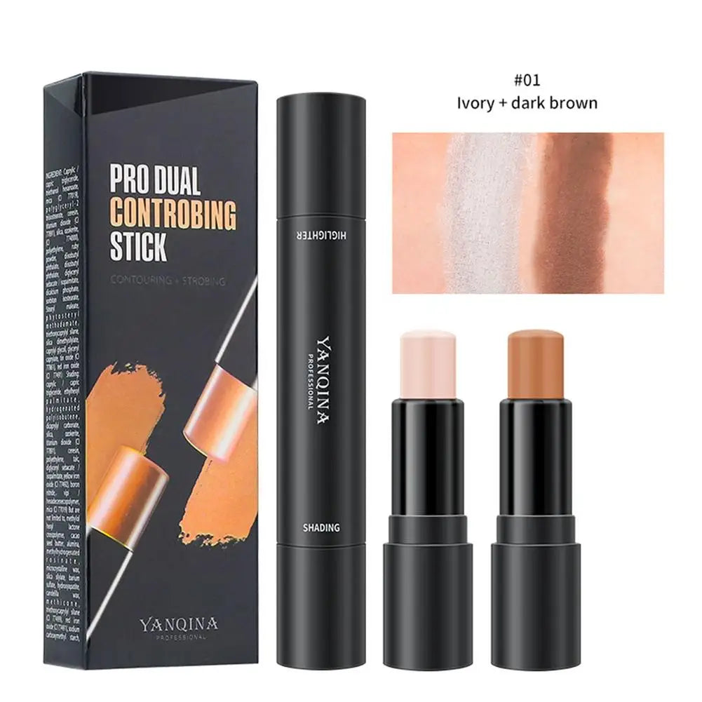 2 In1 Contouring Stick Double Headed Facial Highlighter And Contouring Stick Pen 3D Face Brightens & Shades Makeup Stick Long