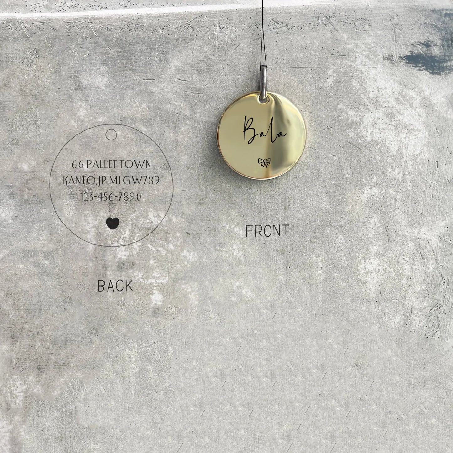Personalized Cat Dog ID Tag MW007 Name with Cute Symbols Engraved Front and Back for Custom Pets Collar Anti-Lost Metal Charm