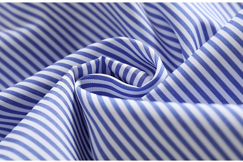 AOSSVIAO Casual Women Shirts 2024 Summer New Fashion Collar Blouse Stripe Buttons White Shirt Women Tops Streetwear