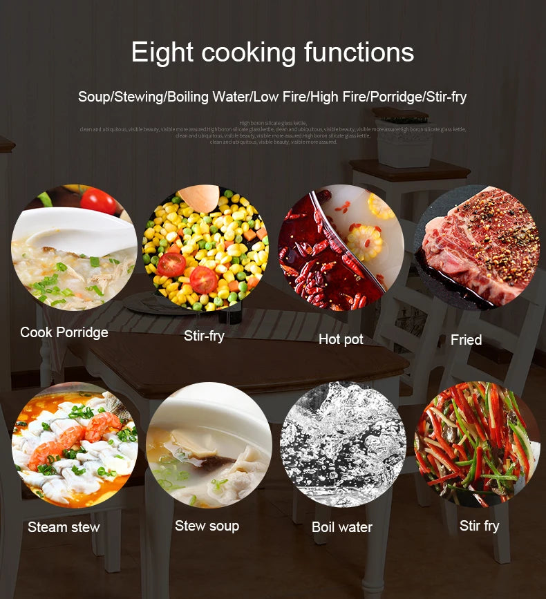 DMWD Electric 2200W 220V Touch Control Induction Cooker Electromagnetic Oven Hot Pot Heating Stove Adjustable 8 Mode EU US