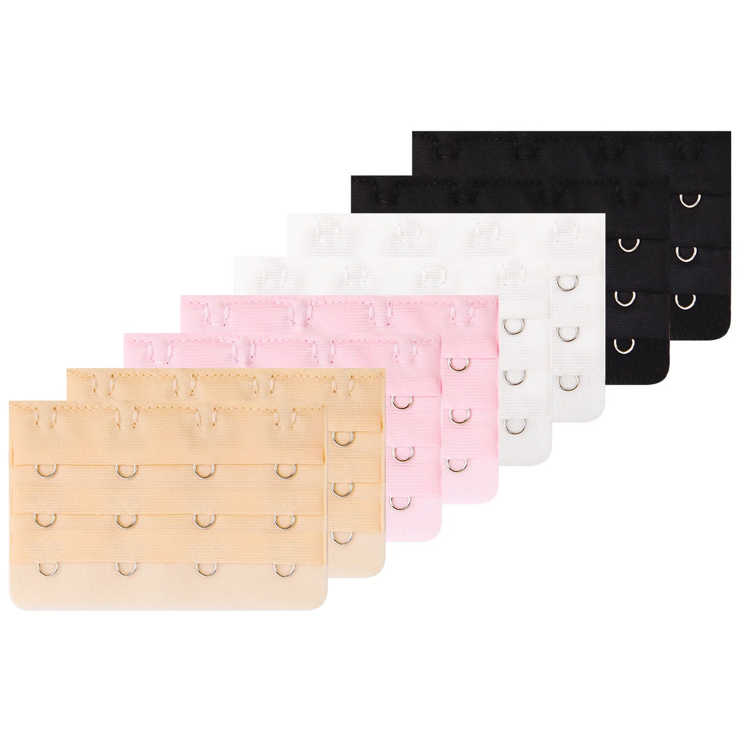 3-12Pcs Ladies Useful Bra black white Extenders Strap Extension 2/3/4 Hooks 3 Rows Adjustable Belt Buckle button accessories DIY