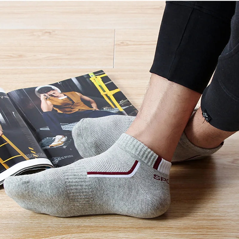 10Pieces=5Pair/lot Summer Cotton Man Short Socks Fashion Breathable Boat Socks Comfortable Casual Socks Male White Hot Sale