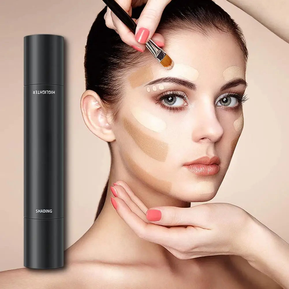 2 In1 Contouring Stick Double Headed Facial Highlighter And Contouring Stick Pen 3D Face Brightens & Shades Makeup Stick Long