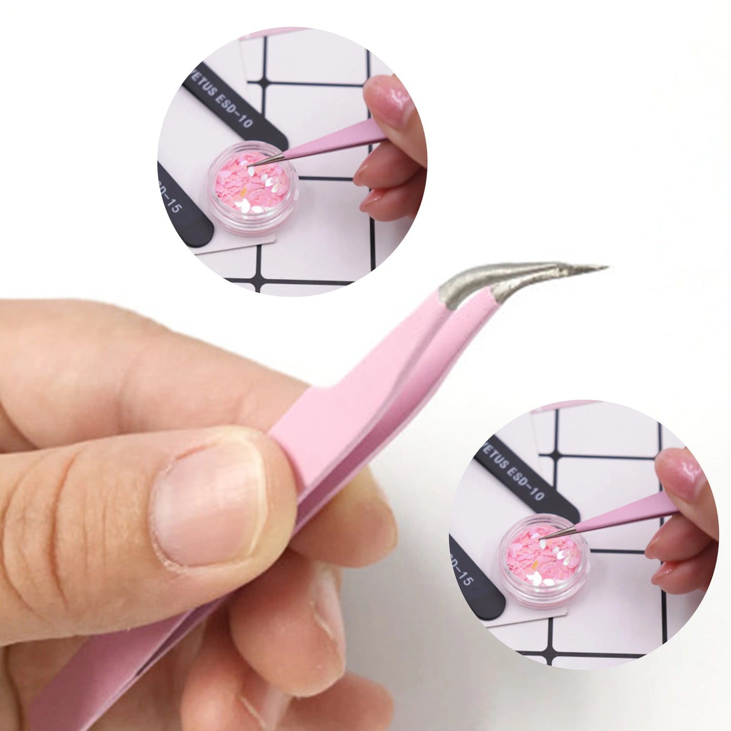 1pcs Stainless Steel Eyelash Extension Clip Pliers Curved Straight Eyebrow Tweezers Soldering Lash Tongs Nail Art Makeup Tools