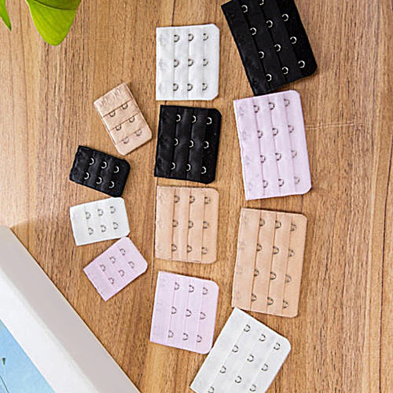 3-12Pcs Ladies Useful Bra black white Extenders Strap Extension 2/3/4 Hooks 3 Rows Adjustable Belt Buckle button accessories DIY