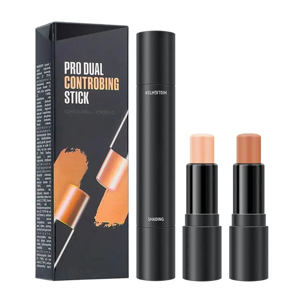 2 In1 Contouring Stick Double Headed Facial Highlighter And Contouring Stick Pen 3D Face Brightens & Shades Makeup Stick Long