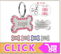 Bling Rhinestone Puppy Dog Collars Personalized Small Dogs Chihuahua Collar Custom Necklace Free Name Charms Pet Accessories