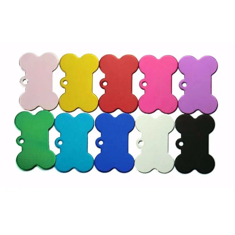 Wholesale 100Pcs Dog ID Tags Laser Engraving Bone Tags Name Plate Personalized Customized Name ID Tags Dogs Pendant Pet Tag