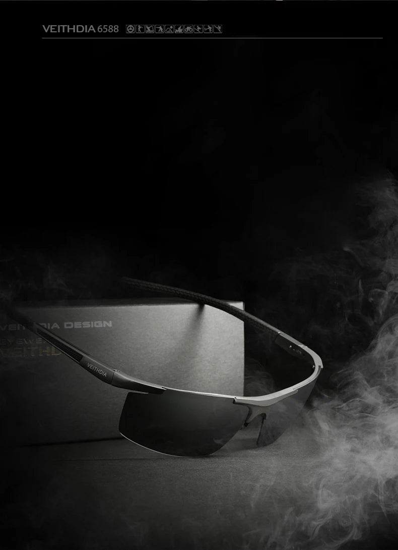 VEITHDIA Aluminum Magnesium Men's Sunglasses Polarized UV400 Coating Mirror Sun Glasses Outdoor Male Eyewear Accessories 6588