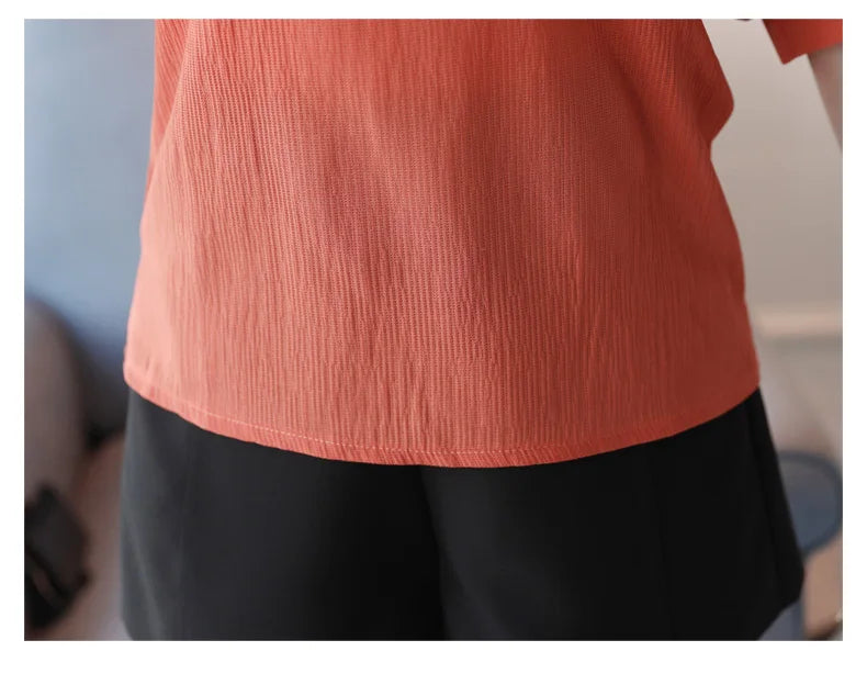 Blusas Mujer De Moda 2024 Summer Women Blouses Short Sleeve Chiffon Blouse Off Shoulder Blouse Tops Womens Tops And Blouses B381