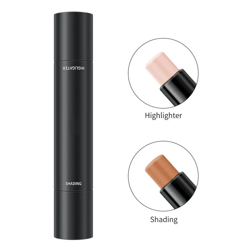 2 In1 Contouring Stick Double Headed Facial Highlighter And Contouring Stick Pen 3D Face Brightens & Shades Makeup Stick Long