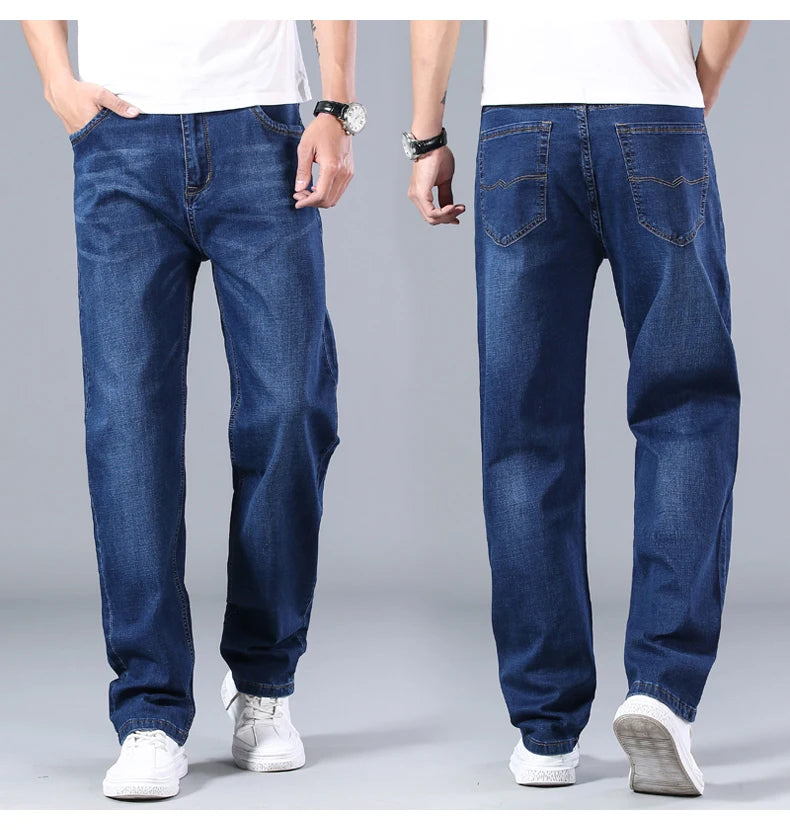 Men's Thin Straight-leg Loose Jeans Summer New Classic Style Advanced Stretch Loose Pants 7 Colors Available Size 35 42