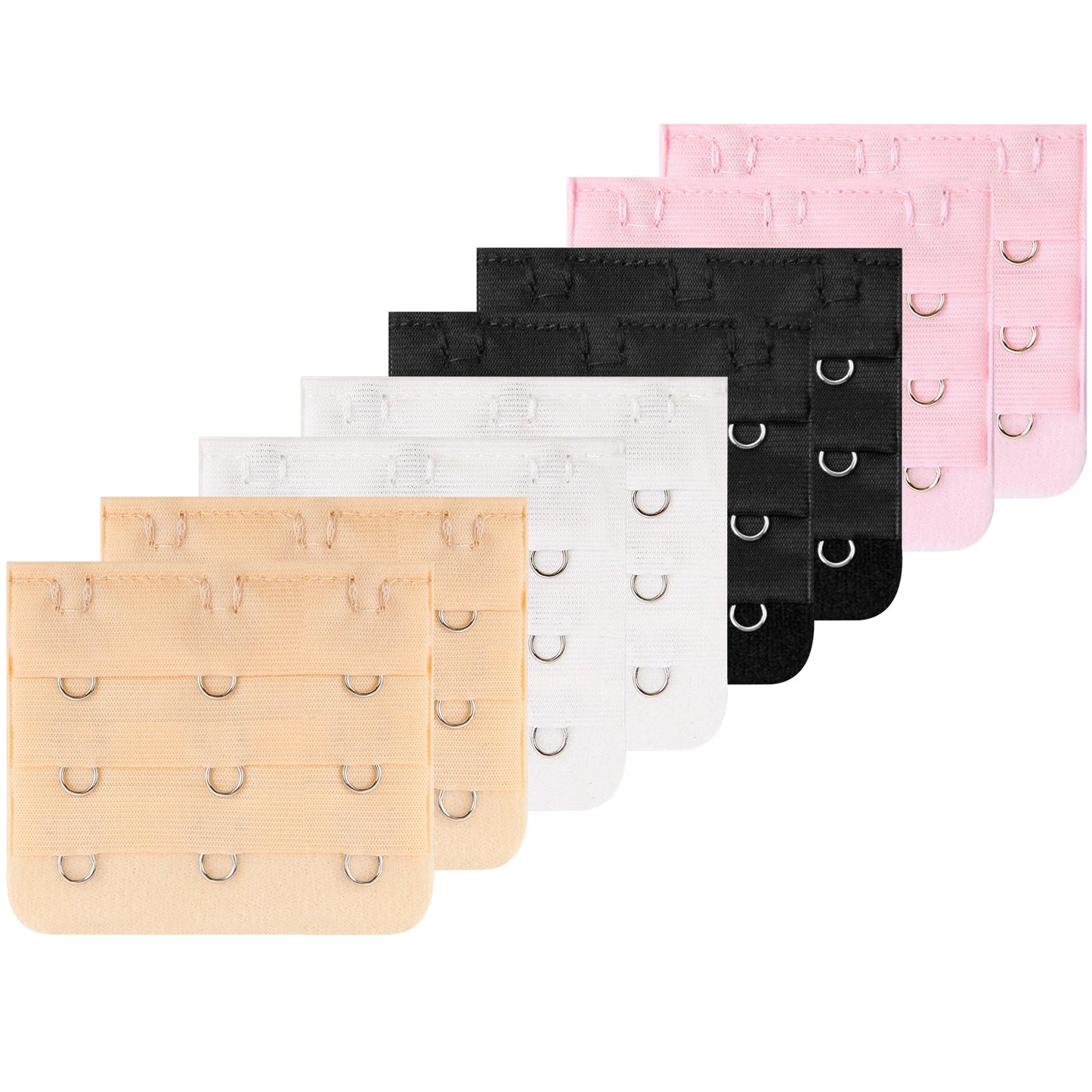 3-12Pcs Ladies Useful Bra black white Extenders Strap Extension 2/3/4 Hooks 3 Rows Adjustable Belt Buckle button accessories DIY
