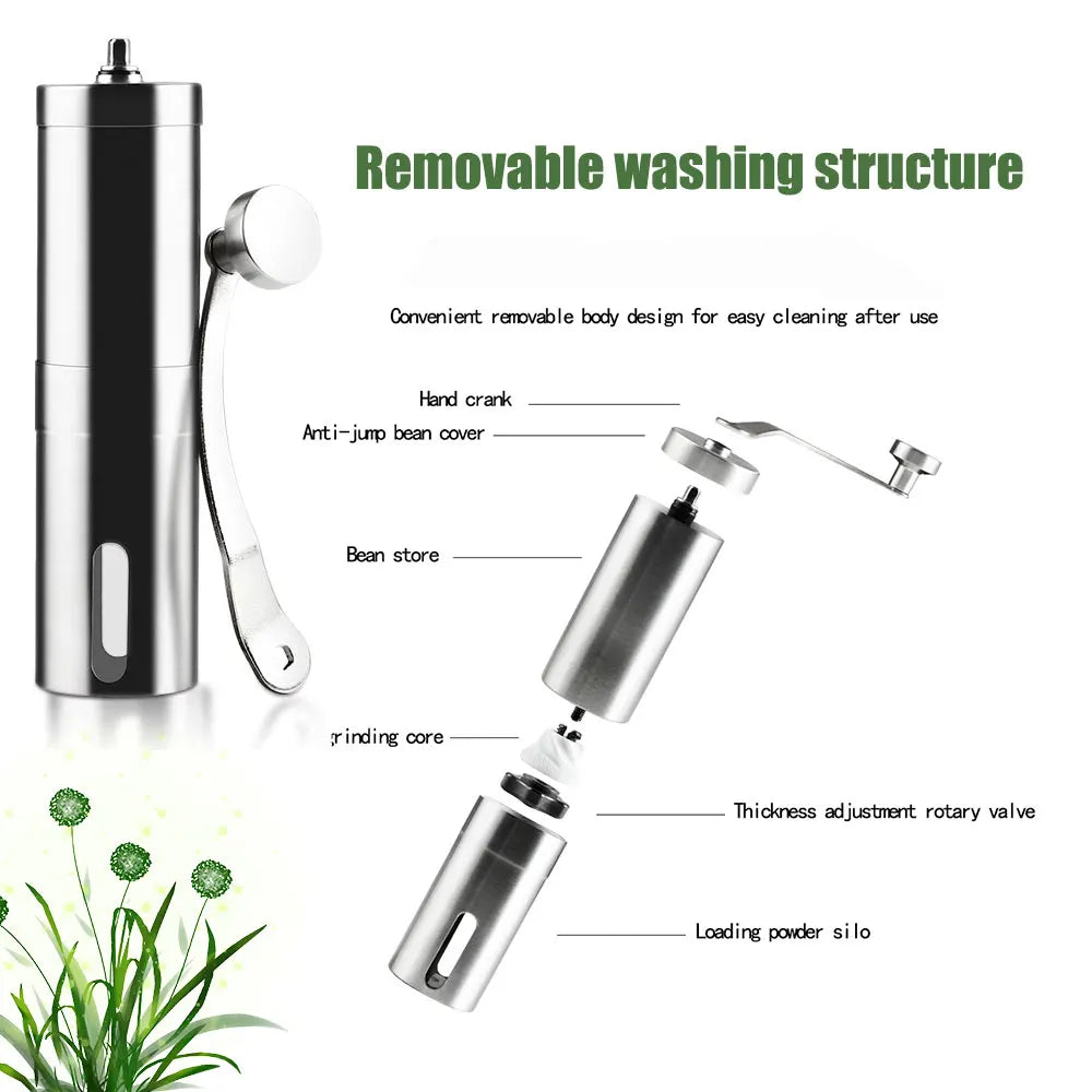 Manual Coffee Grinder with Conical Core Stainless Steel Portable Grinder Hand made Portable Coffee Mill Coffee Accessories