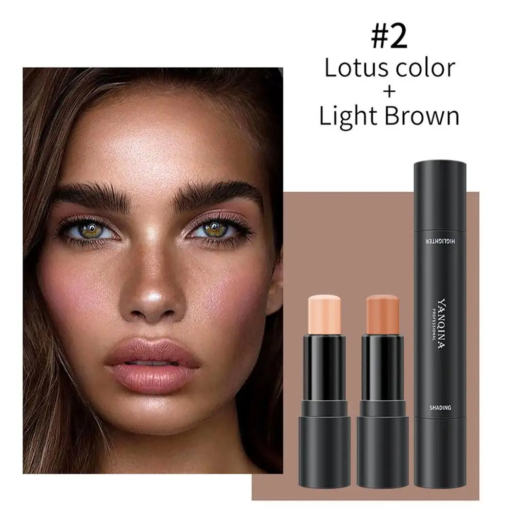 2 In1 Contouring Stick Double Headed Facial Highlighter And Contouring Stick Pen 3D Face Brightens & Shades Makeup Stick Long