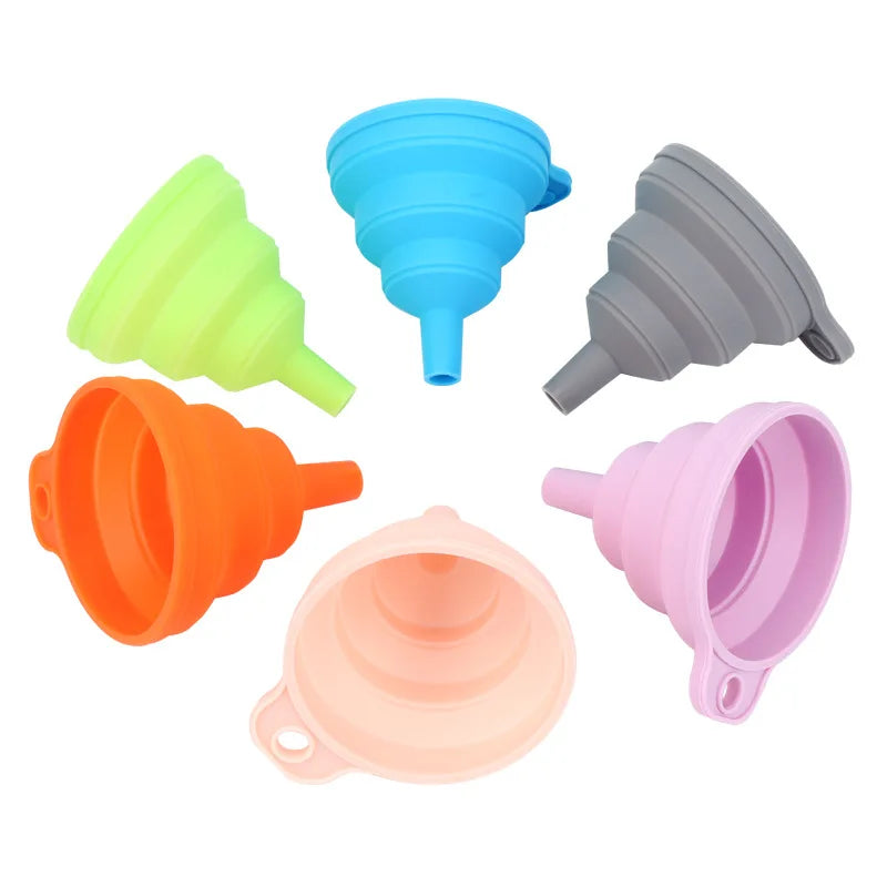 Fais Du Resuable Silicone Funnel Folding BBQ Portable Filter Multifunctional Oil Funnel Liquid Leak Dispensing Housewares Tools
