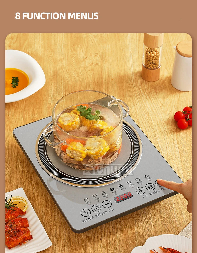 2200W Commercial Induction Cooker Household Multi-Functional Energy Saving Induction Cooker