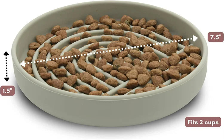 Pet supplies Slow Food Bowl Cat Anti-Knockover Anti-Slip Food Bowl Puppy Anti-choking Silicone Toy Food Plate