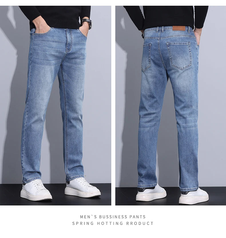 2024 new case fashion trend Youth light business jeans fashion versatile MEN'S loose straight pants MEN'S pants
