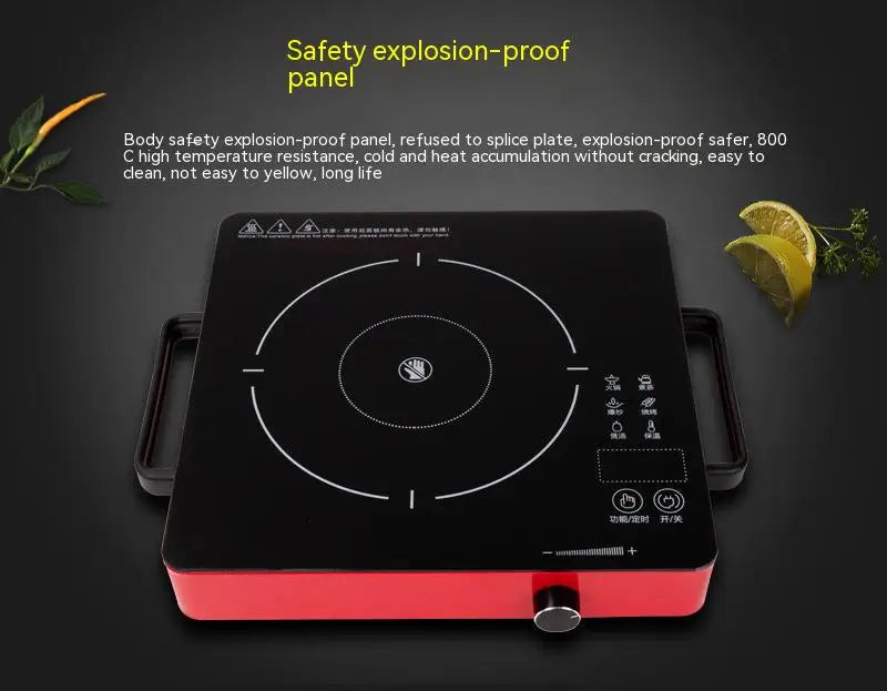 Household Electric Ceramic Stove Touch-type Commercial High-power 2200W Induction Cooker Light Wave Hot Pot Does Not Pick Pot