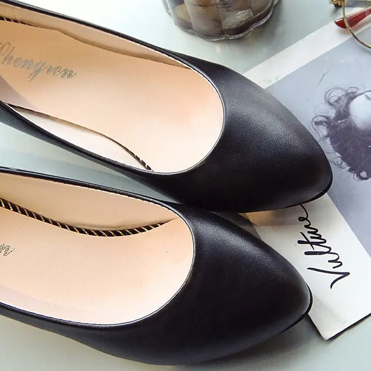 Work Professional Women's Shoes Shallow Mouth Work Stewardess Leather Hotel Employees High Heels Shoes Women