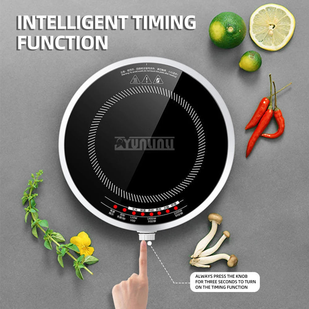 Kitchen Smart Cooktop Portable Induction Cooker Household 2200W Inductions Kochplatte High Power Fogao