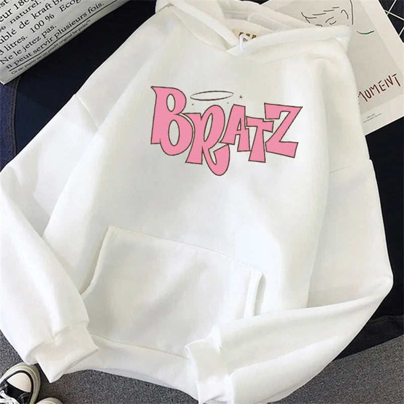 Harajuku Hoodies Women Couple Print Letter Sweatshirts Fashion Loose Long Sleeve Tops Student Autumn Winter Female Clothes