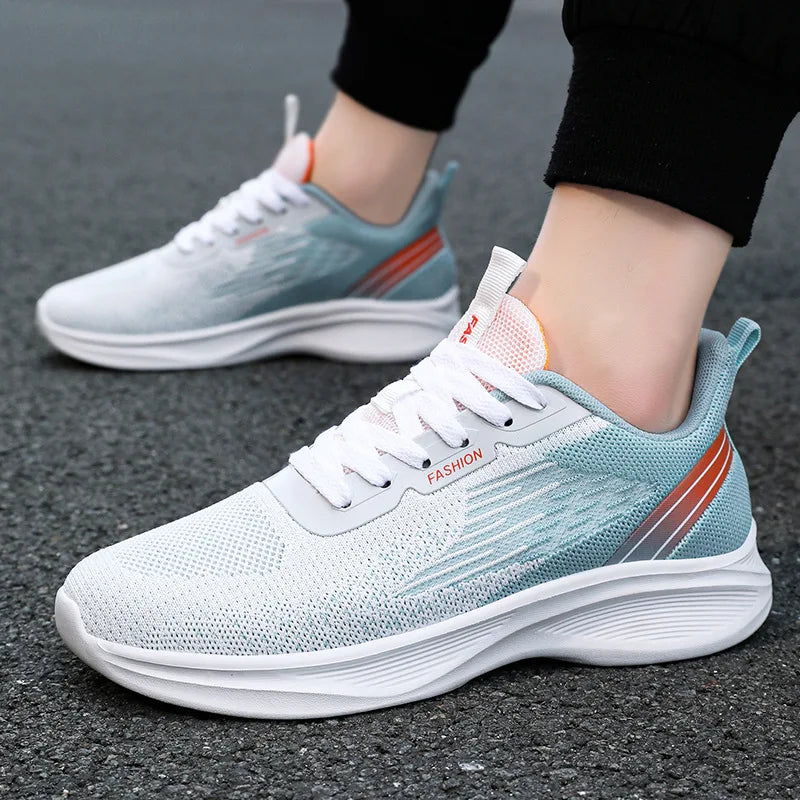 2024 Men's Shoes Spring fashion Soft sole sports single shoes flying woven Casual style men's Running shoes sneakers