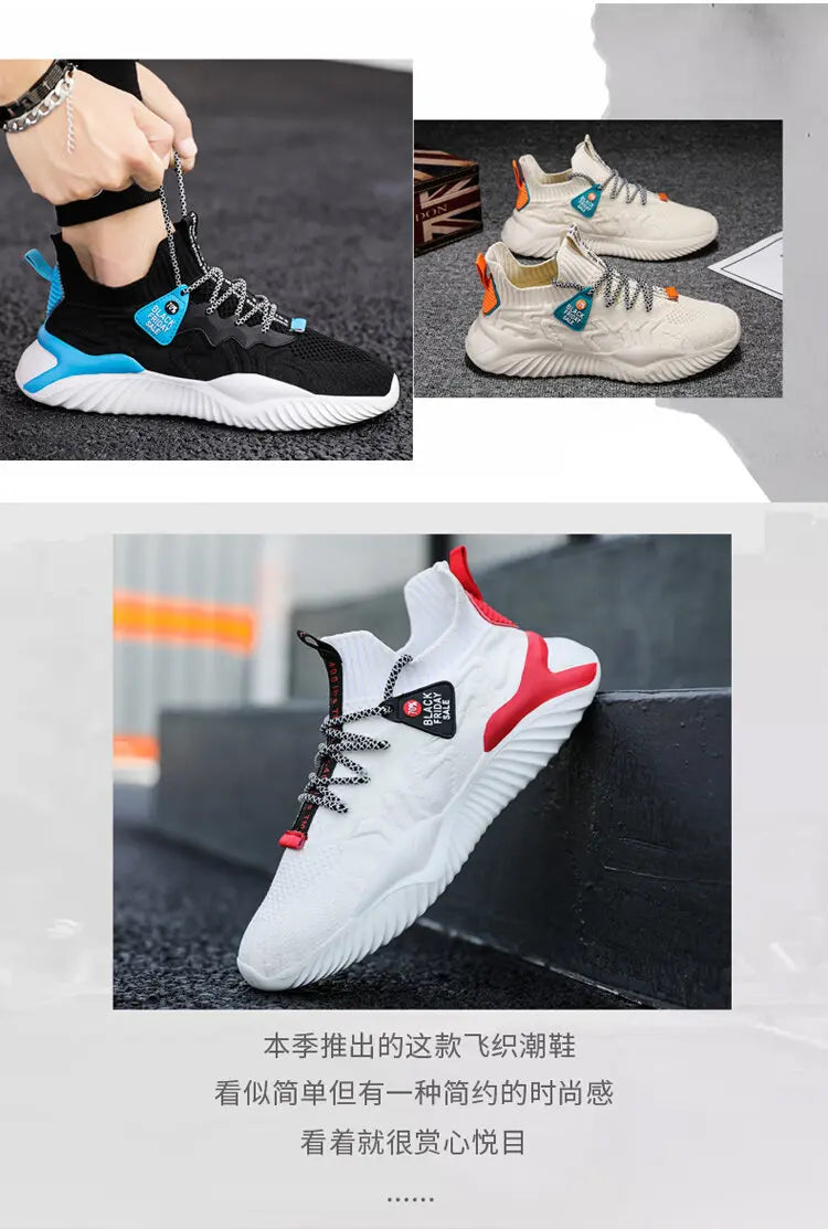 2022 Men Sneakers New Style Breathable Lace Up Men Mesh Shoes Fashion Casual No-slip Vulcanize Shoes Men Tenis Masculino