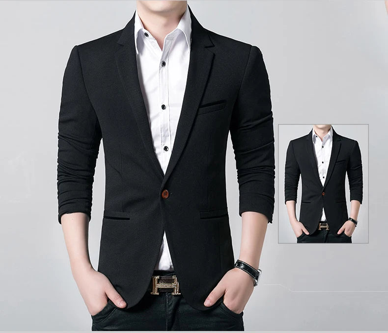 Brand Men's Casual Blazer 2024 Autumn New Fashion Slim Business Suit Coat Gentleman High-quality Men's Clothing Homme M~5XL