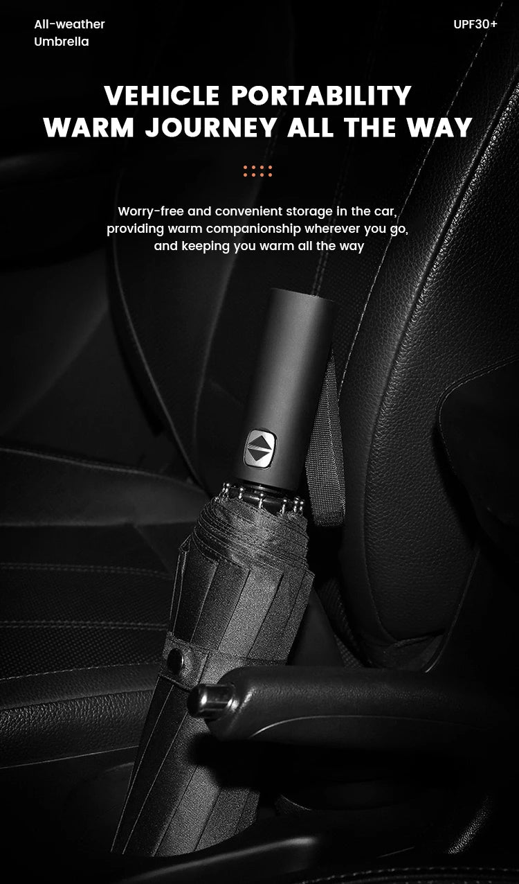 12 Bone Black Glue Fully Automatic Umbrella With Thick And Durable Keel Three Fold Umbrella UV Resistant Folding Umbrella
