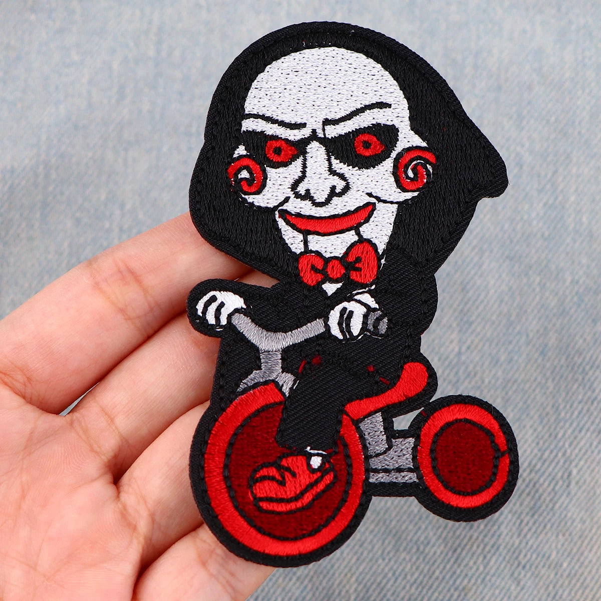 Horror Killer Clown Embroidered Patches for Clothing Halloween Patches on Clothes Stickers Iron on Patches Stripes Diy Appliques