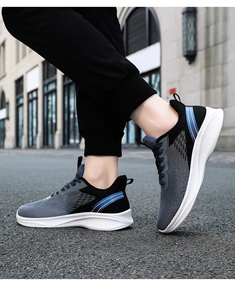 2024 Men's Shoes Spring fashion Soft sole sports single shoes flying woven Casual style men's Running shoes sneakers