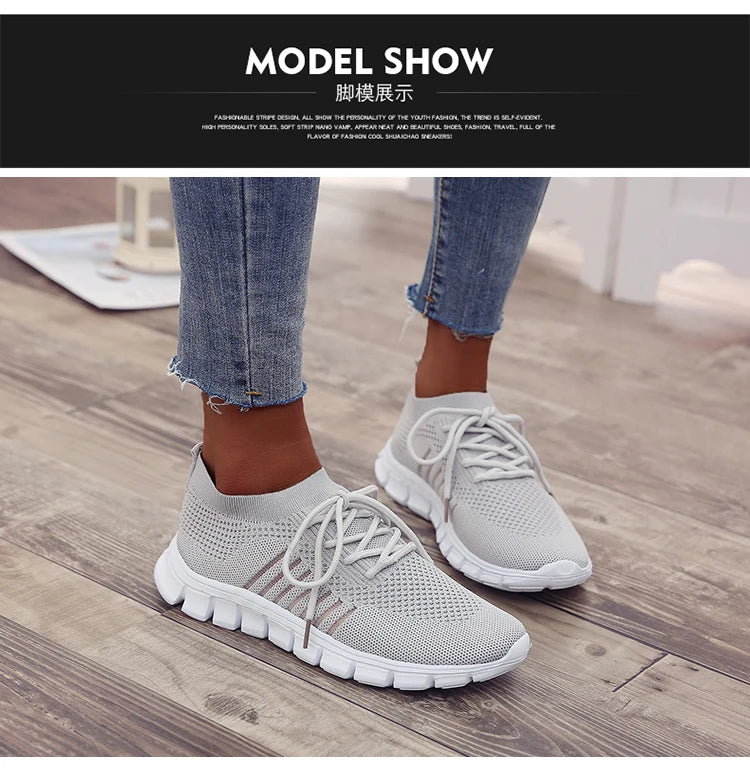 Women Mesh Breathable Shoes Slip on Flat Shoes Woman Tenis Ladies Casual Shoes Walking Footwear Sneakers Womens Vulcanize Shoes