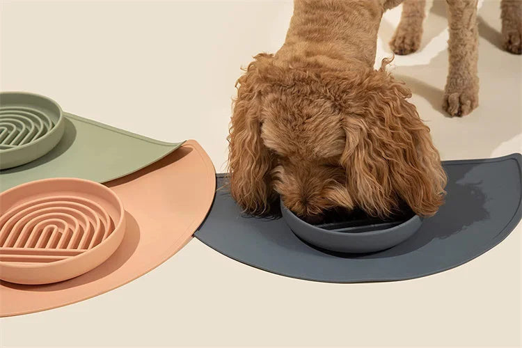 Pet supplies Slow Food Bowl Cat Anti-Knockover Anti-Slip Food Bowl Puppy Anti-choking Silicone Toy Food Plate