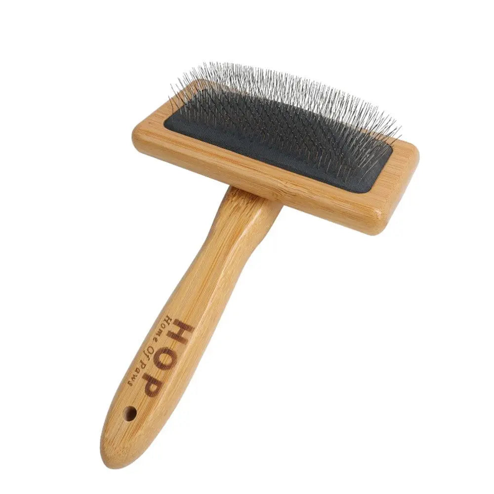 Natural Bamboo Handle Comb and Stainless Steel Hair Brush Dogs Cats Pets Accessories Tools Open Knot Pet Combs Durable Dense