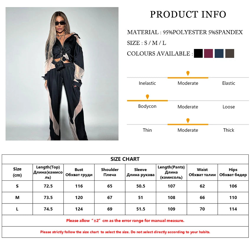 Clacive Elegant Women'S Sets Fashion Loose Spliced High Waist Pants Set Casual Long Sleeve Shirts 2 Piece Sets Women Outfit 2023