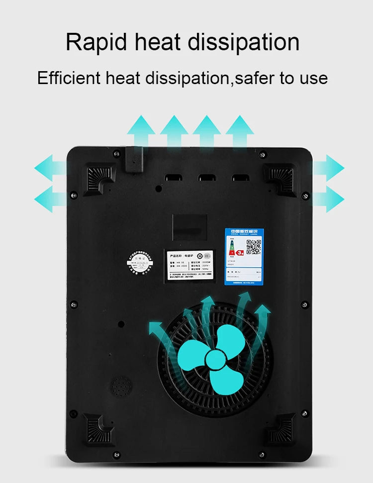 3500W High Power Electric Magnetic Induction Cooker Waterproof Hot Pot Oven Furnace Cooking Stove Kitchen Heater Cooktop