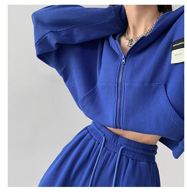Harajuku Women Sweatshirts Korean Fashion Sportswear Female Zip Up Hoodies Vintage Streetwear Basic Casual Cropped Top Autumn