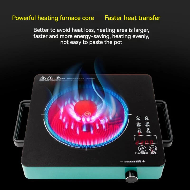 Household Electric Ceramic Stove Touch-type Commercial High-power 2200W Induction Cooker Light Wave Hot Pot Does Not Pick Pot