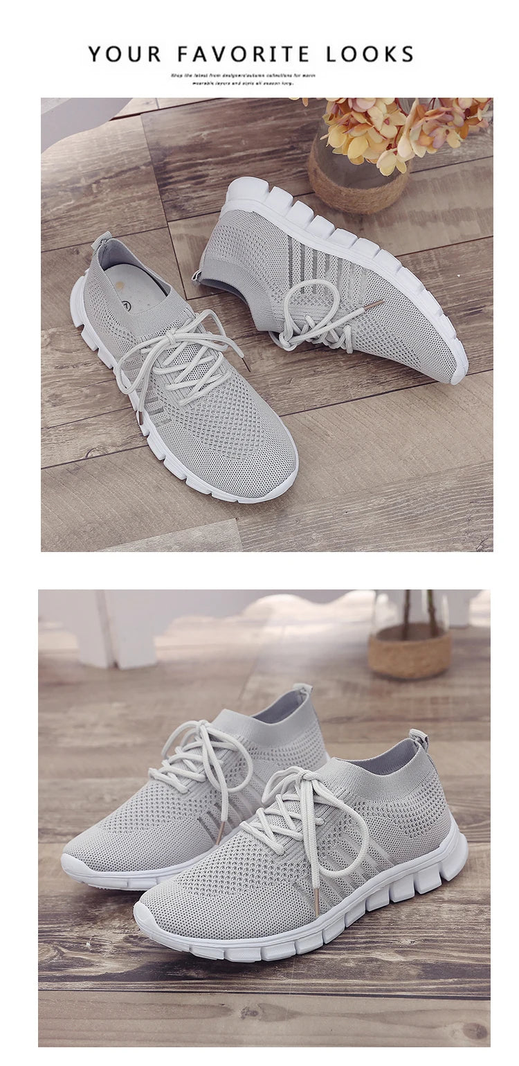 Women Mesh Breathable Shoes Slip on Flat Shoes Woman Tenis Ladies Casual Shoes Walking Footwear Sneakers Womens Vulcanize Shoes