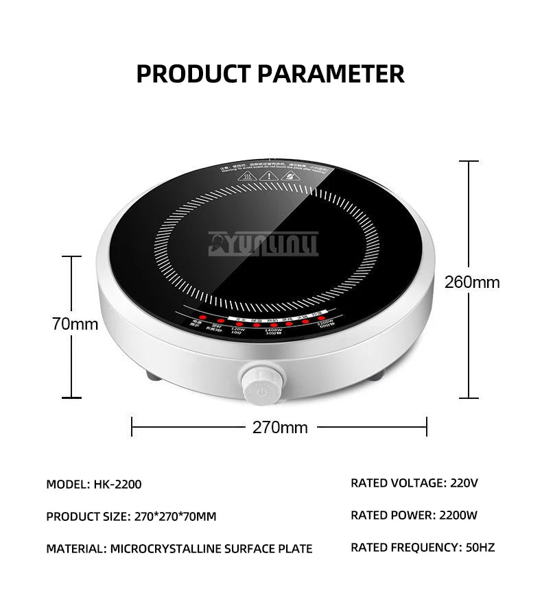Kitchen Smart Cooktop Portable Induction Cooker Household 2200W Inductions Kochplatte High Power Fogao