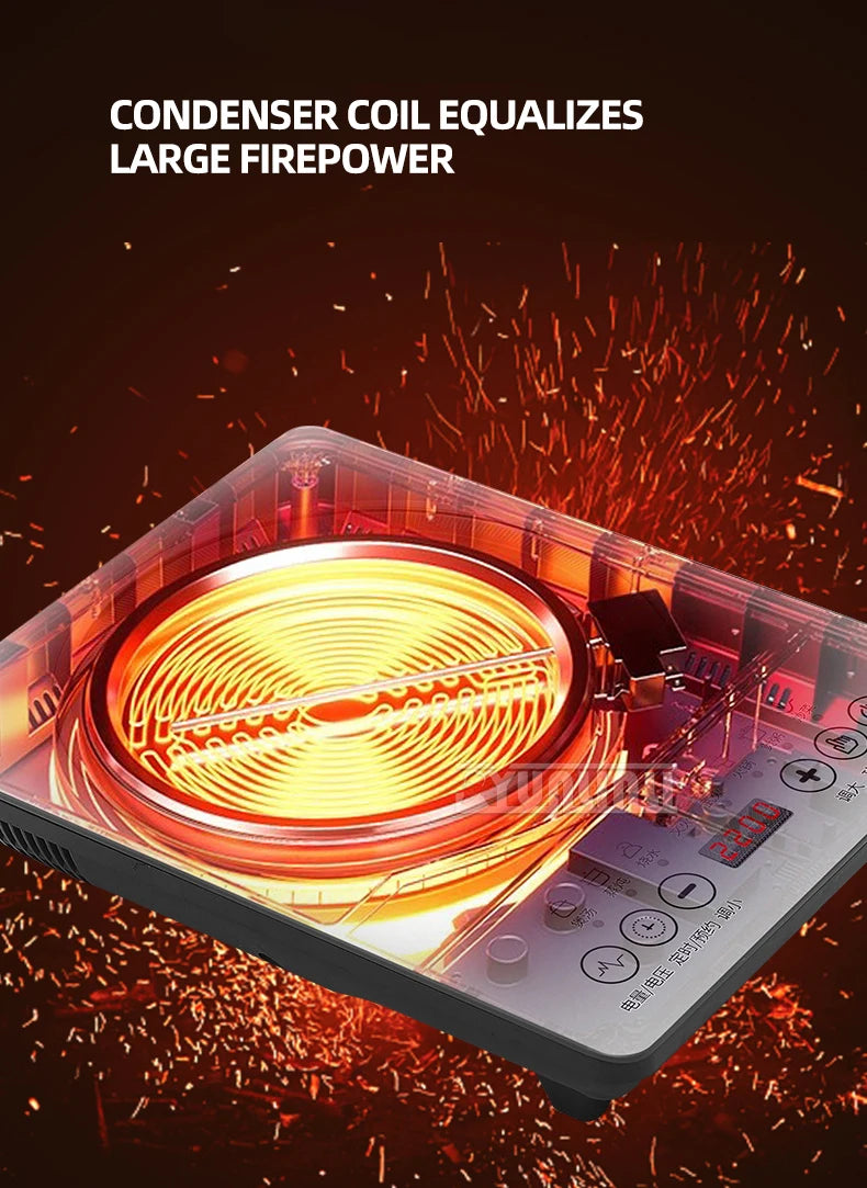 2200W Commercial Induction Cooker Household Multi-Functional Energy Saving Induction Cooker